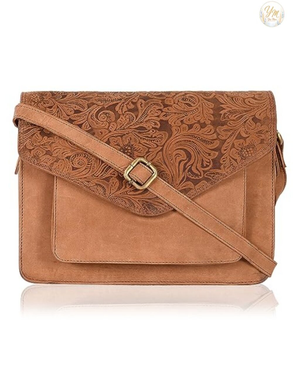 Genuine Leather Crossbody Purse Shoulder Bag Medium Flapover